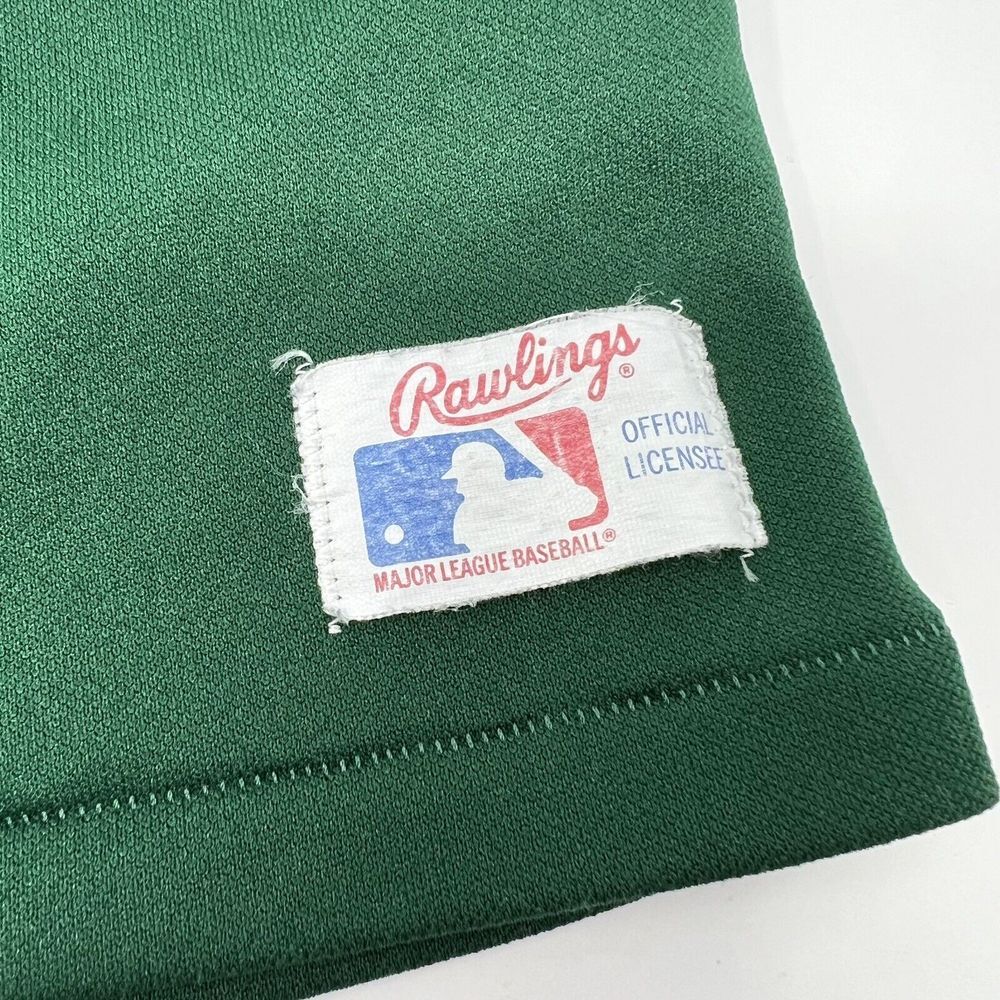 Vintage 80's Rawlings Oakland Athletics A's MLB Jersey Green Men's‎ Large - Picture 5 of 7